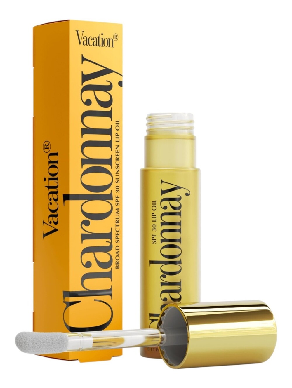 Vacation Chardonnay Sunscreen Lip Oil NIB SPF 30 Clear Non Sticky